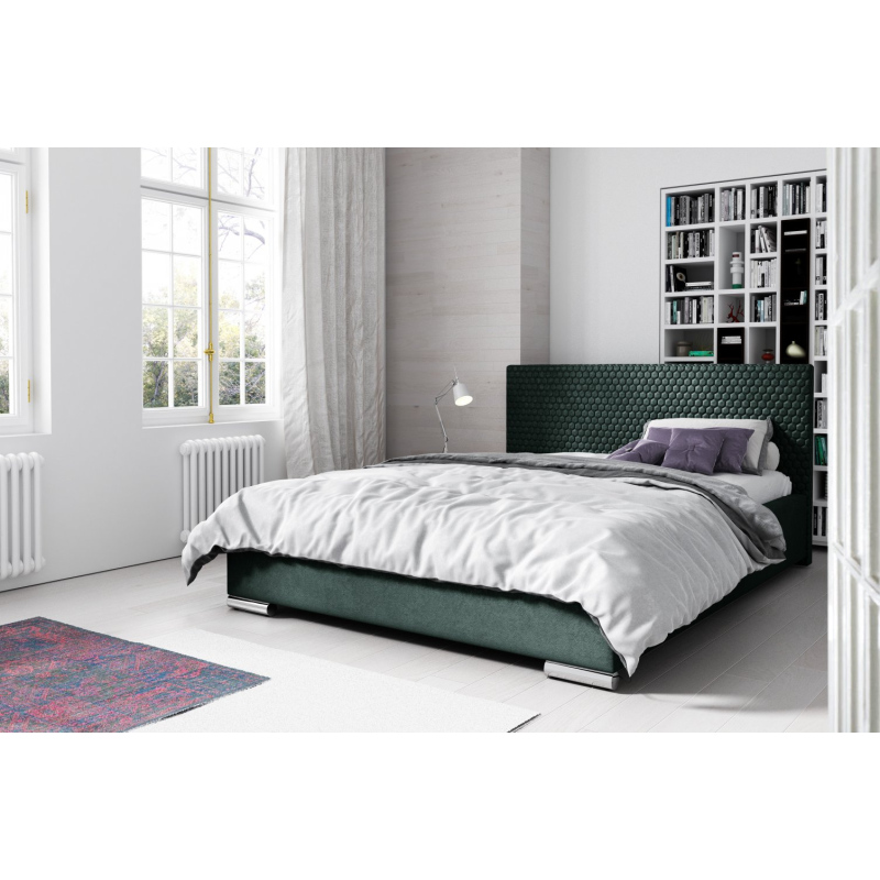 Elegantní čalouněná postel Champ 200x200, zelená