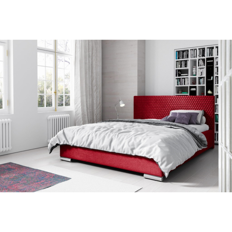 Elegantní čalouněná postel Champ 200x200, červená