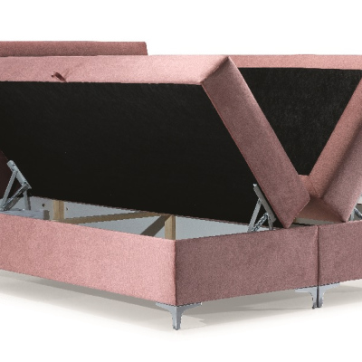 Přepychová postel Cassandra 140x200, starorůžová