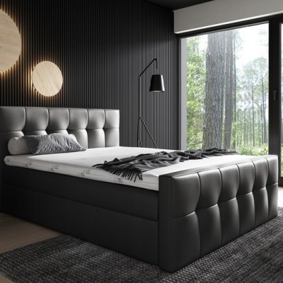 Čalouněná postel Maxim 140x200, černá eko kůže