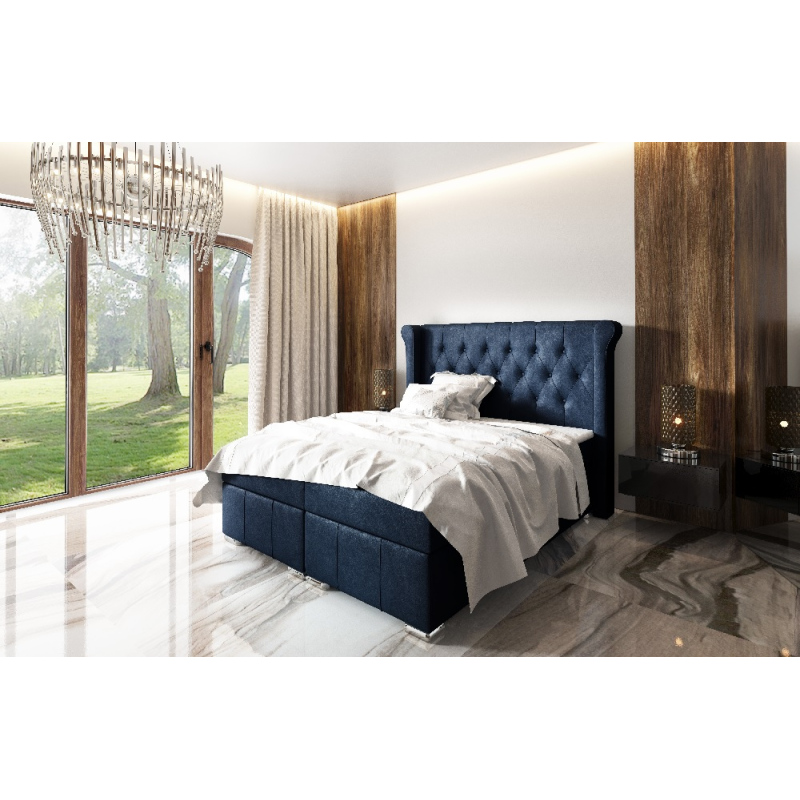 Elegantní čalouněná postel Maximo 120x200, modrá