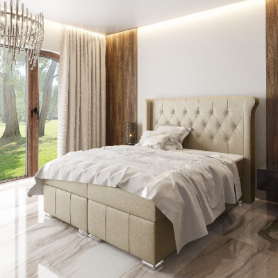 Elegantní čalouněná postel Maximo 120x200, béžová