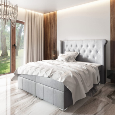 Elegantní čalouněná postel Maximo 120x200, šedá