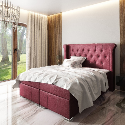 Elegantní čalouněná postel Maximo 140x200, červená