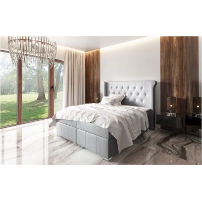 Elegantní čalouněná postel Maximo 140x200, šedá