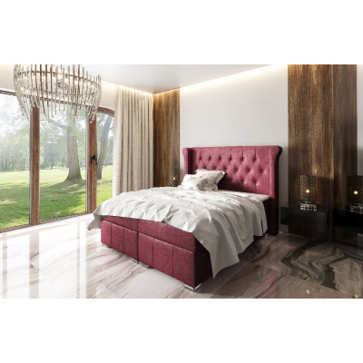Elegantní čalouněná postel Maximo 180x200, červená