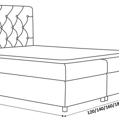 Elegantní čalouněná postel Maximo 120x200, béžová + TOPPER