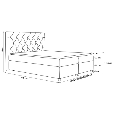Elegantní čalouněná postel Maximo 120x200, šedá + TOPPER