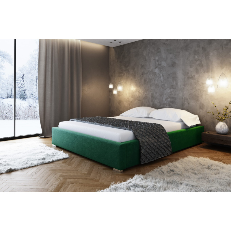 Čalouněná postel bez čela Paulo 200x200, zelená