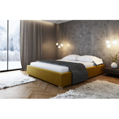 Čalouněná postel bez čela Paulo 160x200, žlutá