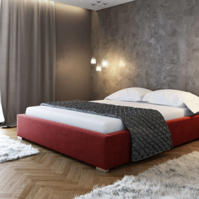 Čalouněná postel bez čela Paulo 160x200, červená