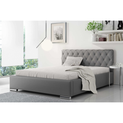 Čalouněná manželská postel Piero 200x200, šedá eko kůže