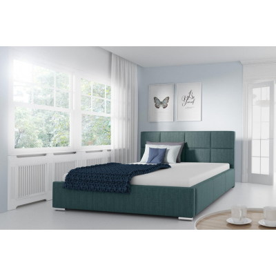 Jednoduchá postel Marion 200x200, modrá