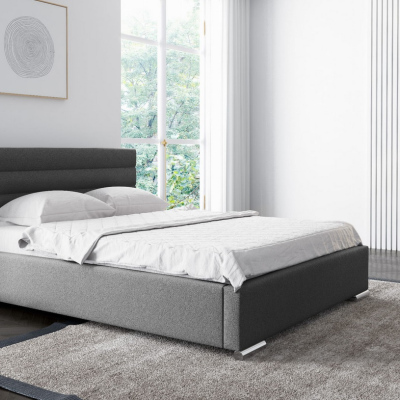 Elegantní čalouněná postel Leis 180x200, tmavě šedá