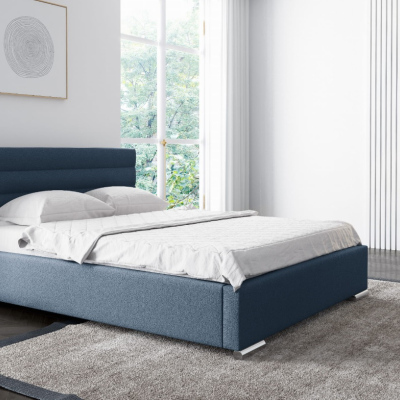 Elegantní čalouněná postel Leis 160x200, modrá