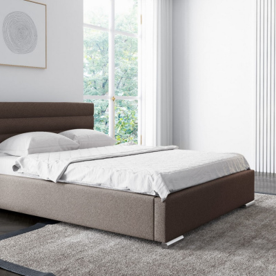 Elegantní čalouněná postel Leis 160x200, hnědá