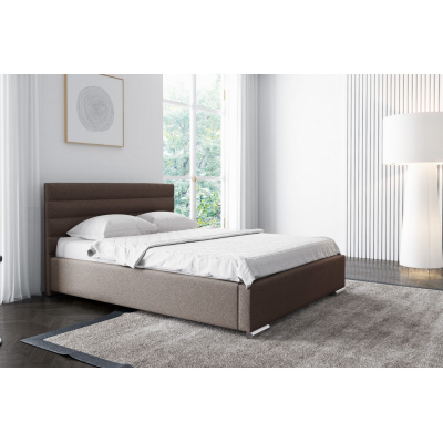 Elegantní čalouněná postel Leis 160x200, hnědá