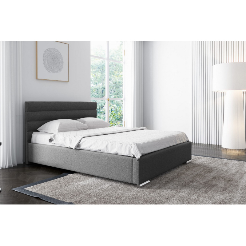 Elegantní čalouněná postel Leis 140x200, tmavě šedá