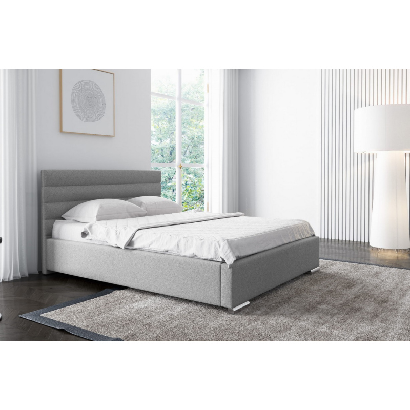 Elegantní čalouněná postel Leis 140x200, šedá