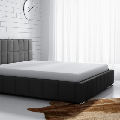 Jemná čalouněná postel Lee 200x200, černá