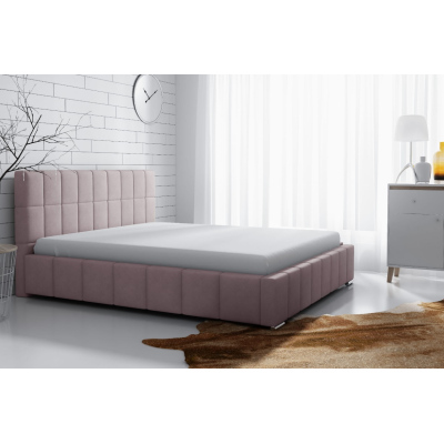 Jemná čalouněná postel Lee 200x200, růžová
