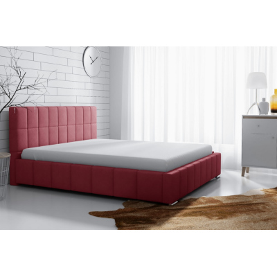 Jemná čalouněná postel Lee 180x200, červená