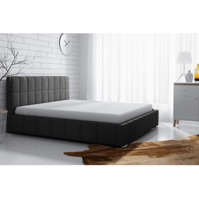 Jemná čalouněná postel Lee 180x200, černá