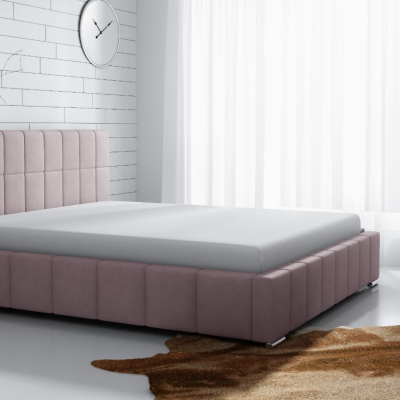 Jemná čalouněná postel Lee 180x200, růžová