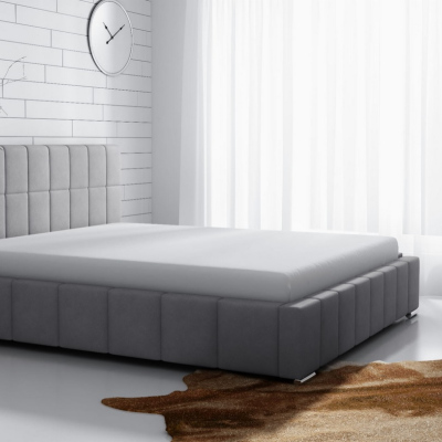 Jemná čalouněná postel Lee 160x200, šedá