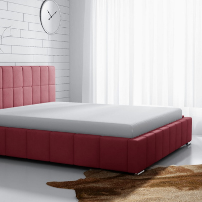 Jemná čalouněná postel Lee 140x200, červená
