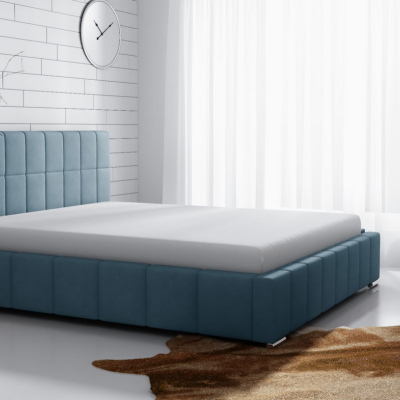 Jemná čalouněná postel Lee 120x200, tyrkysová