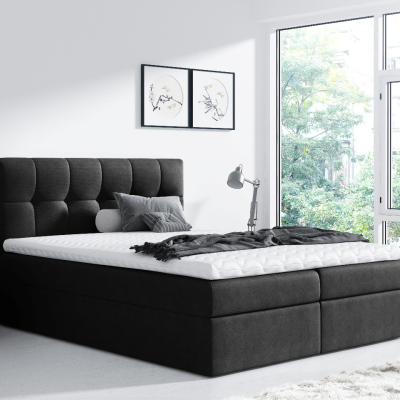 Jednoduchá postel Rex 120x200, černá + TOPPER