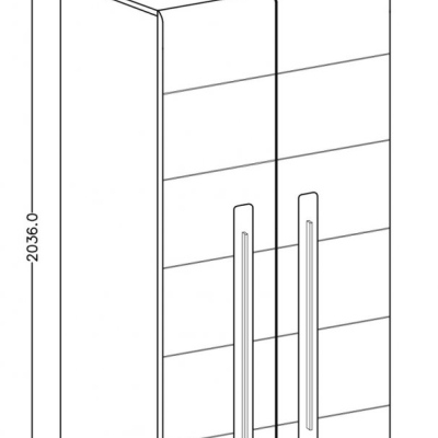 Dvoudveřová kombinovaná skříň IVA - šířka 90 cm, dub Grandson