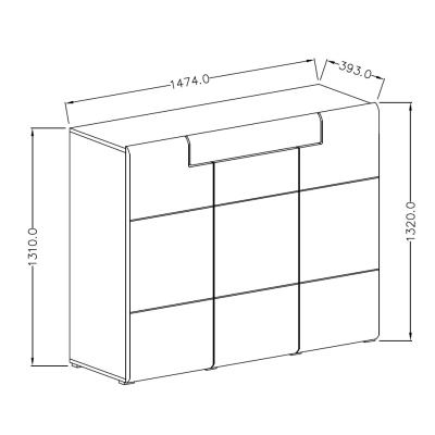 Vysoká komoda se šuplíkem COLORADO, bílá