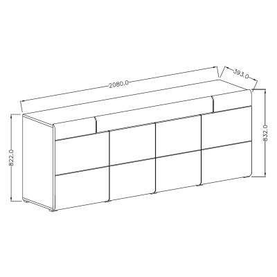 Komoda do minimalistického interiéru COLORADO se šuplíkem, bílá