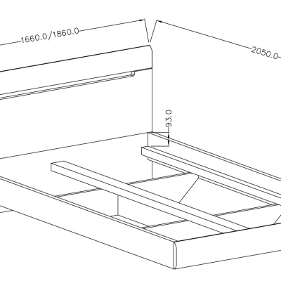 Manželská postel HACHI 160x200, bílá