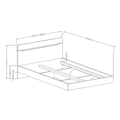 Manželská postel HACHI 160x200, bílá