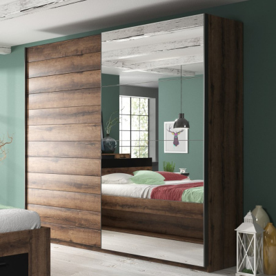 Skříň MARCELA se zrcadlem 180 cm, dub Monastery