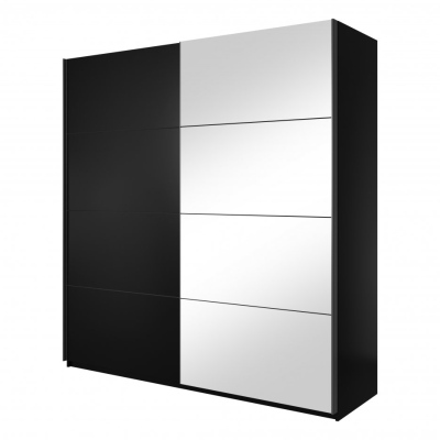 Prostorná skříň MARCELA se zrcadly 200 cm, černá