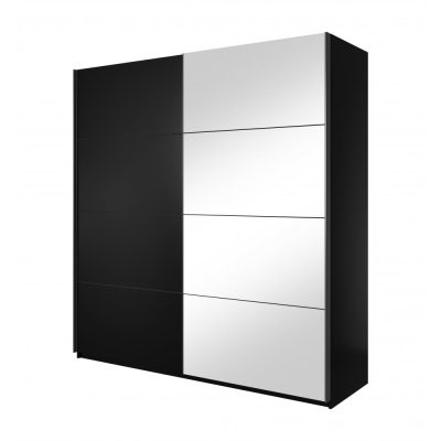 Kombinovaná skříň MARCELA se zrcadly 180 cm, černá