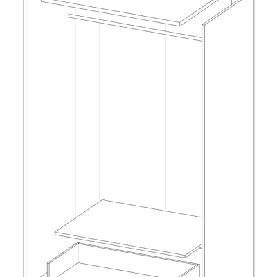 Dvoudveřová šatní skříň APRICA - šířka 86 cm, šedá