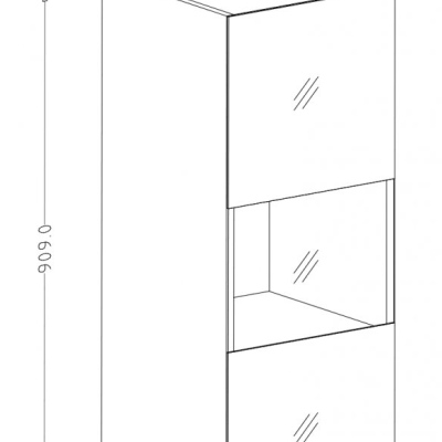 Závěsná skříňka HEIKO s prosklenou částí, černá