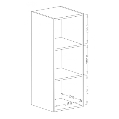 Závěsná skříňka HEIKO s prosklenou částí, černá