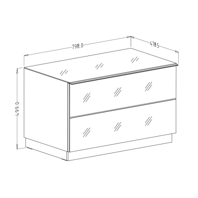 Televizní stolek HEIKO, šedá