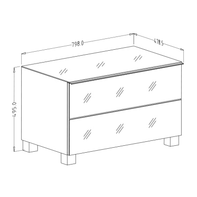 Televizní stolek HEIKO, šedá