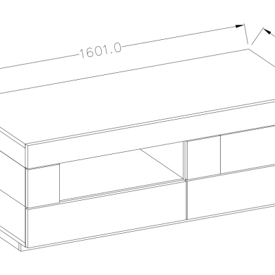 Jednoduchý televizní stolek SHADI, bílá/dub wotan