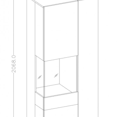 Elegantní vitrína SHADI levá, bílá / beton