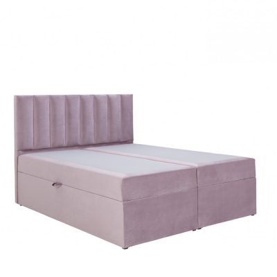Čalouněná postel boxspring 140x200 SAMANTA - růžová 1