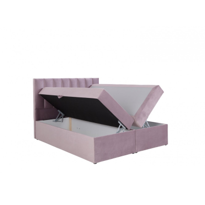 Čalouněná postel boxspring 140x200 SAMANTA - růžová 1