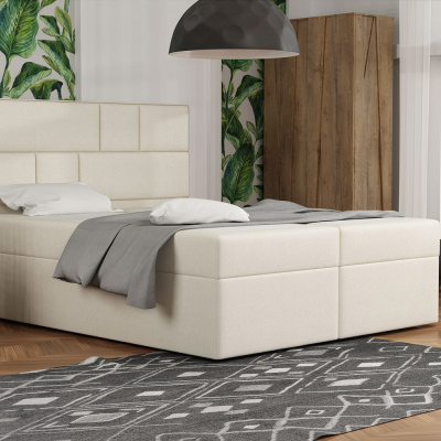 Designová postel s úložným prostorem 180x200 MELINDA - béžová 2